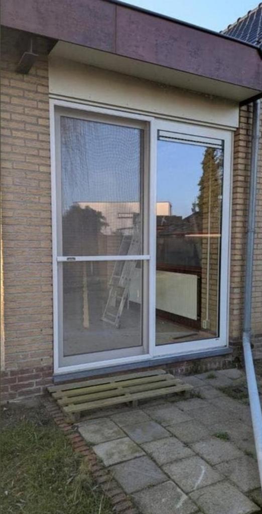 Schuifpui met vliegendeur, Ophalen, Gebruikt, 120 cm of meer, 200 tot 215 cm