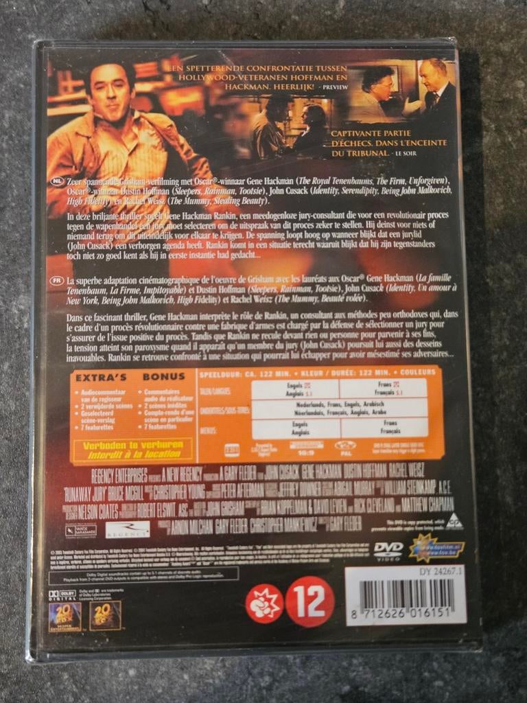 DVD Runaway Jury Gene Hackman John Cusack NIEUW gesealed, Vanaf 12 jaar, Ophalen of Verzenden, Nieuw in verpakking, Actiethriller
