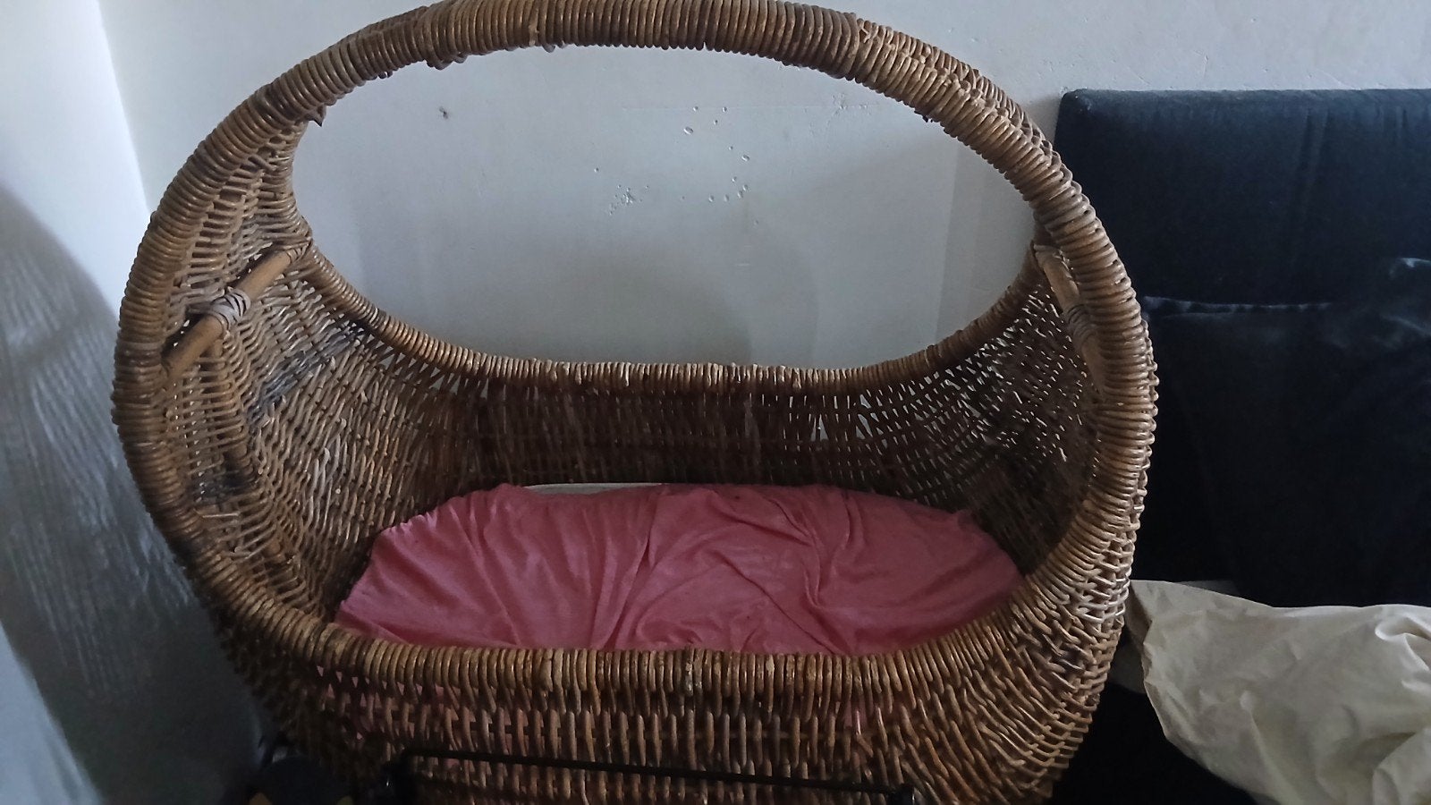 Vintage Wieg/Mandenwieg van Rotan, Ophalen of Verzenden, Gebruikt, Wieg