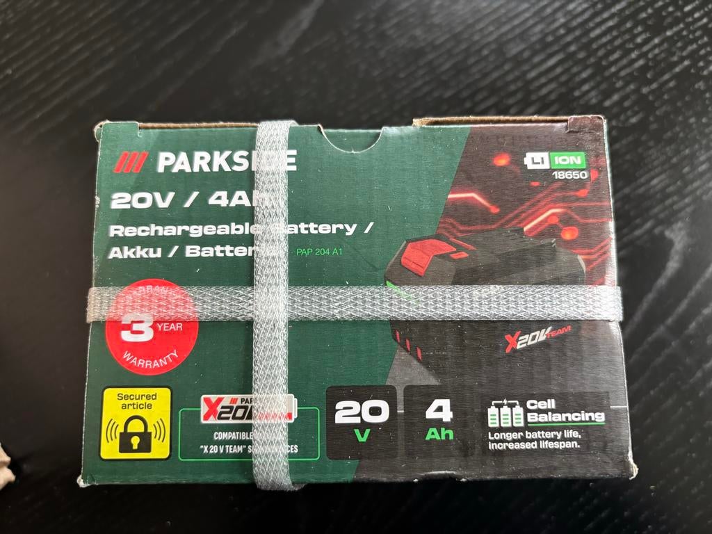 Nieuwe Parkside 20V / 4Ah Accu, Ophalen of Verzenden, Nieuw