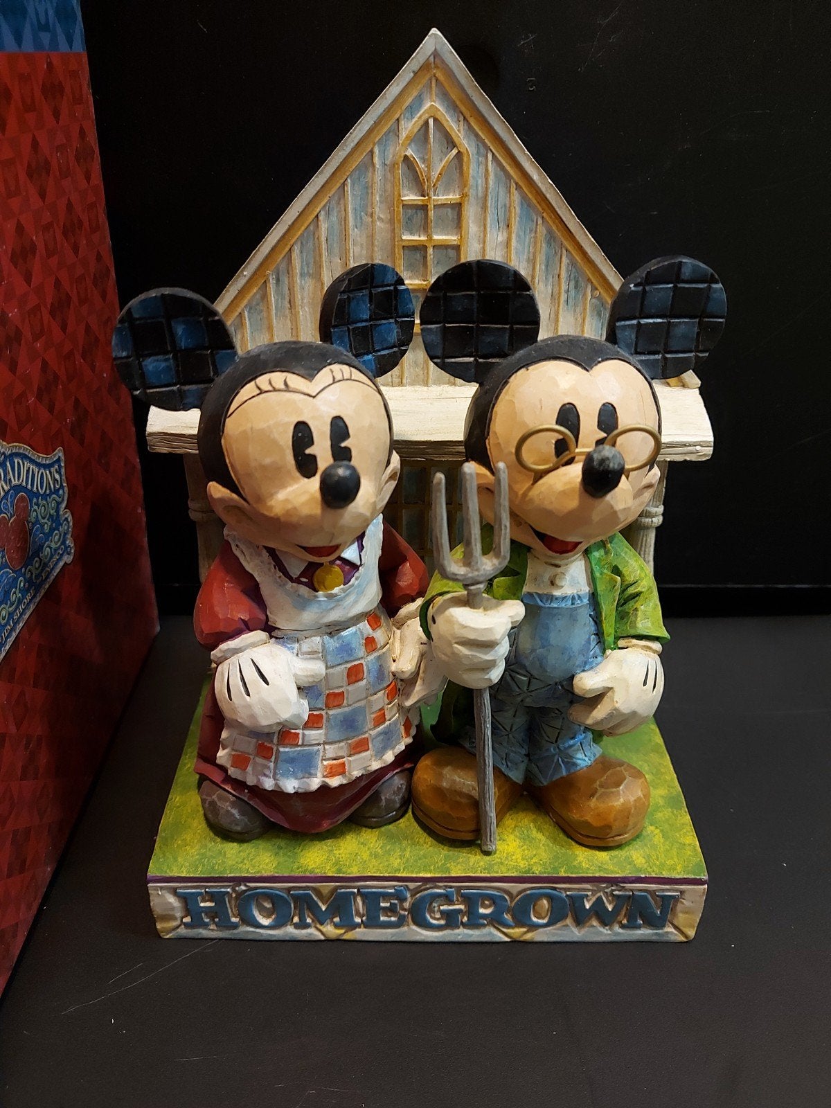 Jim Shore Disney Traditions Mickey Mouse USA beeld, Ophalen of Verzenden, Mickey Mouse, Zo goed als nieuw, Beeldje of Figuurtje