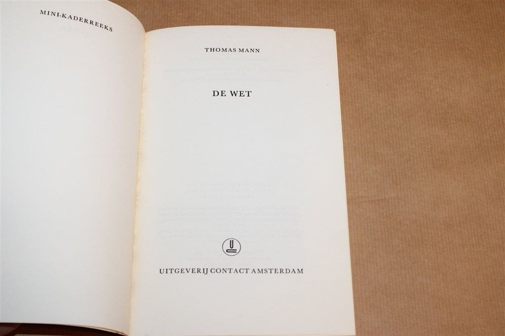 De Wet — Thomas Mann, Contact 1974, Ophalen of Verzenden, Gelezen