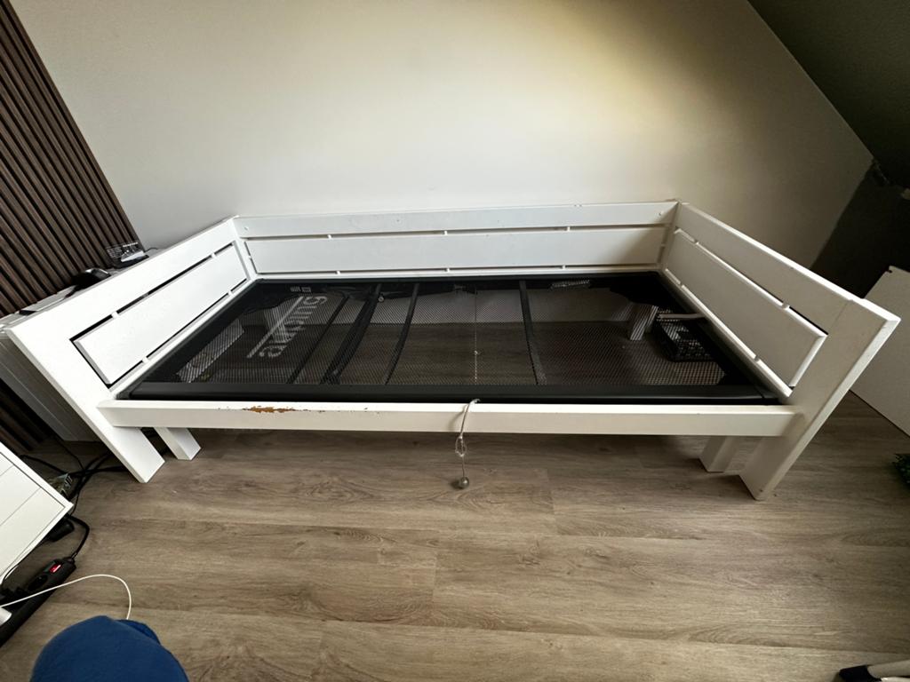 Lifetime bed wit met auping spiraalbodem 90 x 200 cm, Huis en Inrichting, Slaapkamer | Bedden, Ophalen, 90 cm, Eenpersoons, Wit
