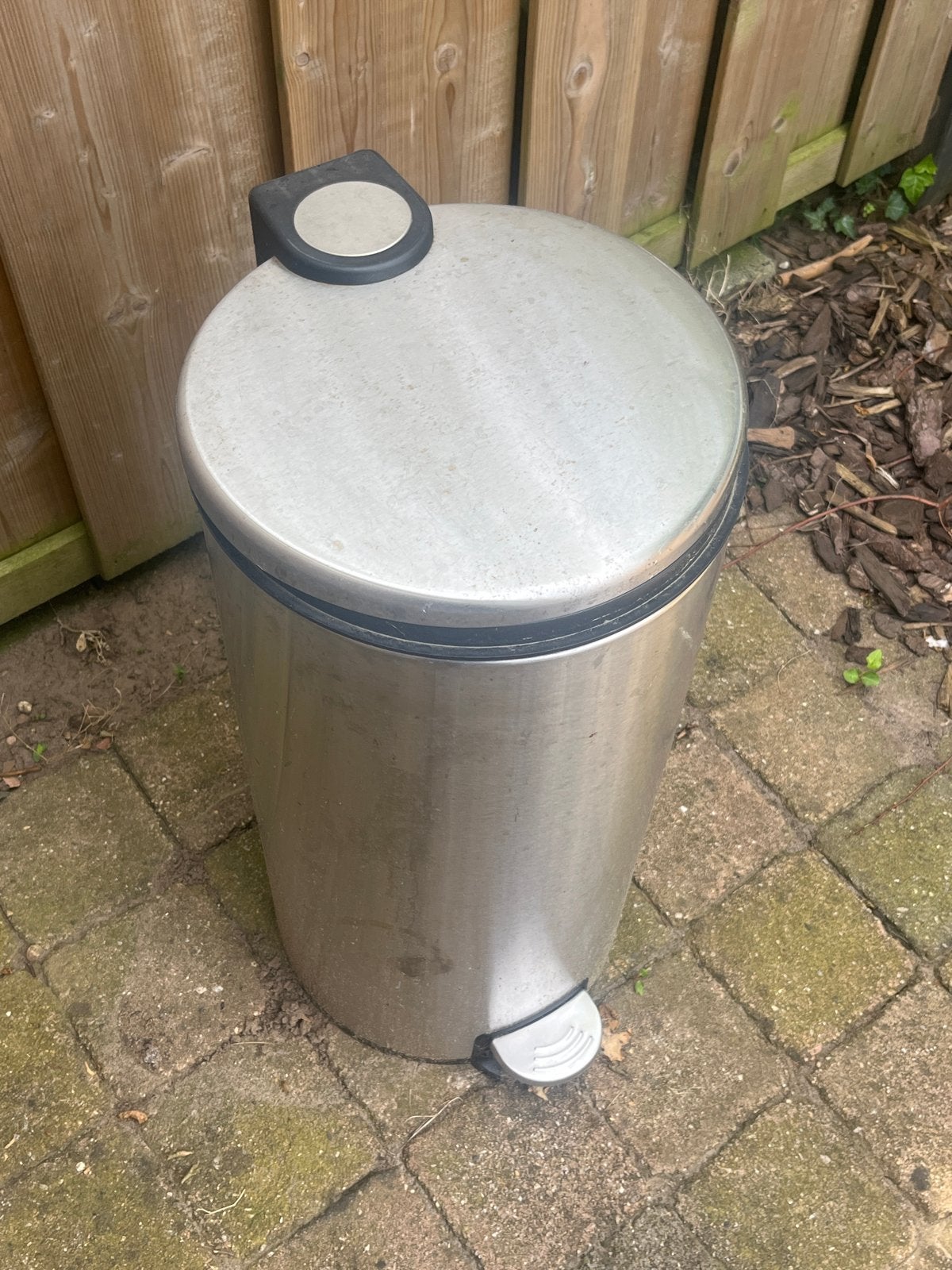 RVS Prullenbak met Pedaal - Gebruikt, Ophalen, 50 – 75, Gebruikt, Met pedaal