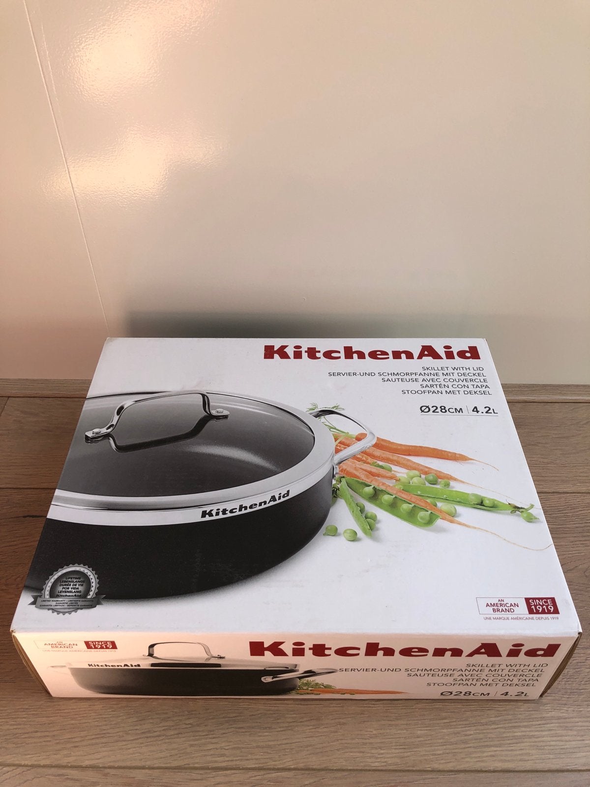 KitchenAid stoofpan/braadpan met glazen deksel - 28cm, 4.2L, Overige materialen, Inductieplaat, Nieuw, Ophalen of Verzenden
