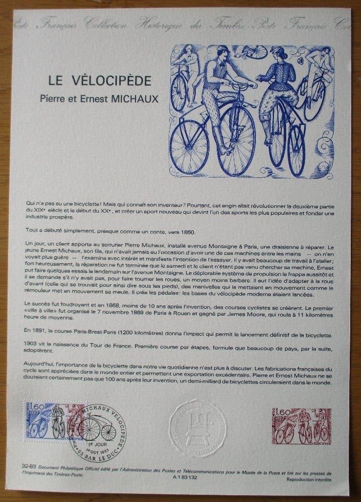 Frankrijk, Collection historique, historische fietsen, 1983, Verzenden, Gestempeld