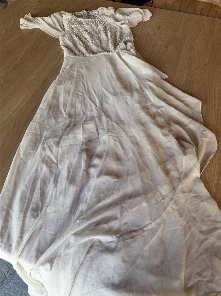 Coast Champagne A-Line Jurk BCC08494-184-18, Ophalen of Verzenden, Zo goed als nieuw, Maat 38/40 (M), Beige