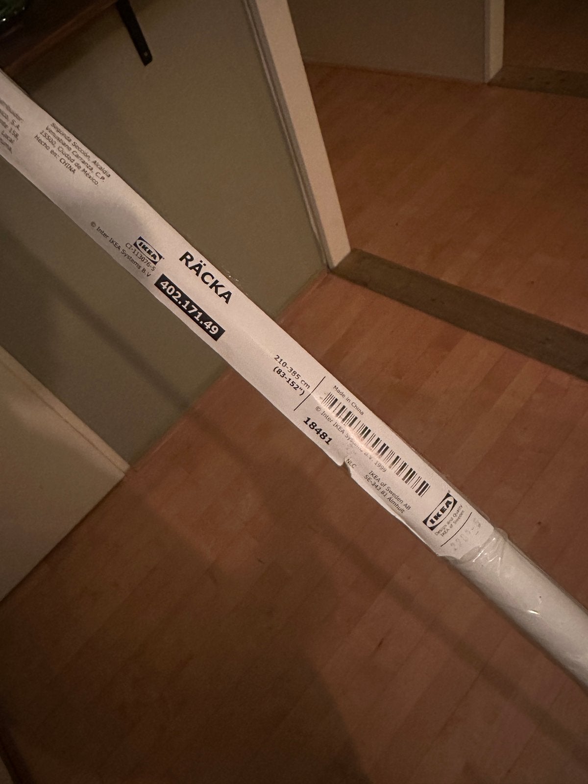 IKEA RÄCKA Gordijnroede 210-385cm Wit, Wit, Nieuw, Ophalen of Verzenden, 200 cm of meer