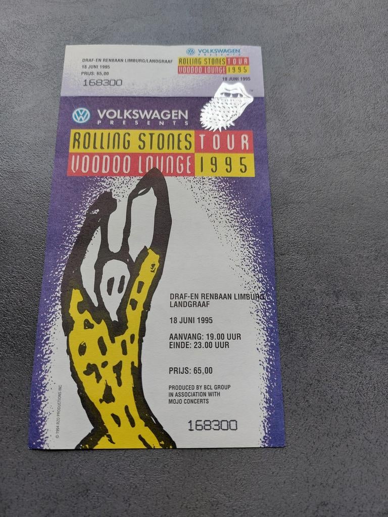 Ticket Rolling Stones 1995, Ophalen, Zo goed als nieuw