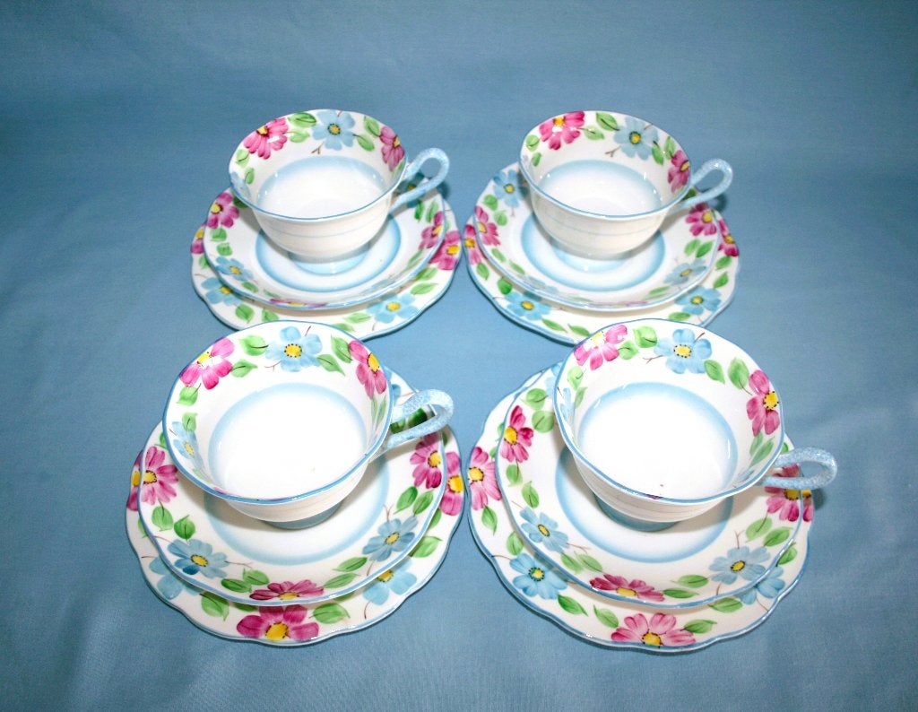 4 x Vintage Royal Albert Trio's - C1960's, Overige merken, Keramiek, Royal Albert, Vintage