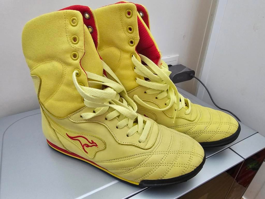 Nieuwe Kangarooss boksschoenen - Geel/Rood - Maat 36, Sport en Fitness, Boksen, Ophalen of Verzenden, Nieuw, Boksschoenen