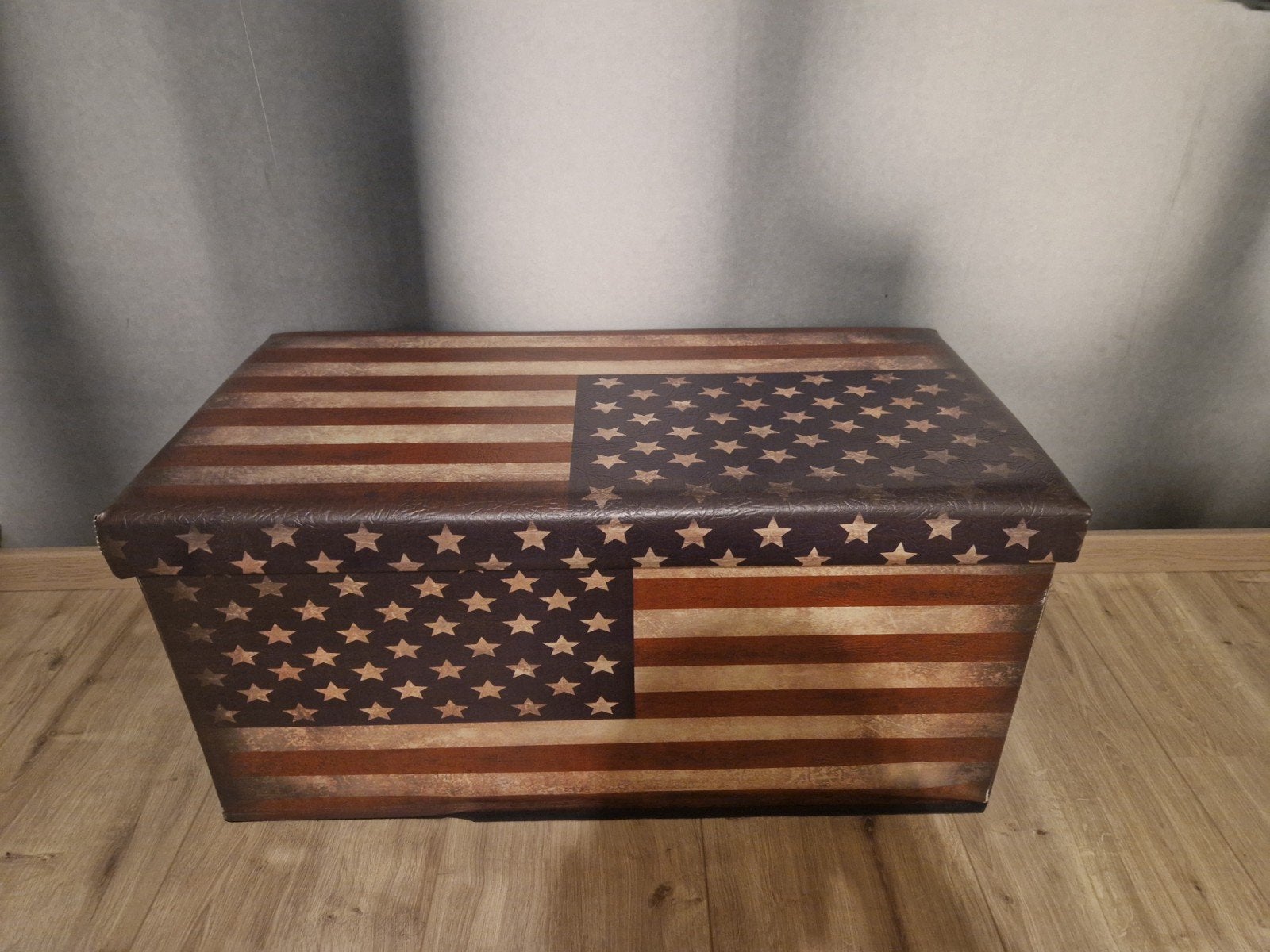 Opbergbox/dekenkist met Amerikaans vlag design, Ophalen, Overige materialen, Minder dan 50 cm, 100 tot 150 cm
