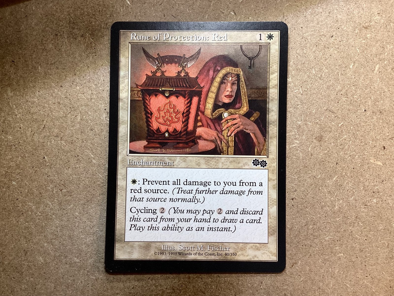 1x Rune of Protection: Red [040/350] (Excellent), Ophalen of Verzenden, Zo goed als nieuw, Losse kaart