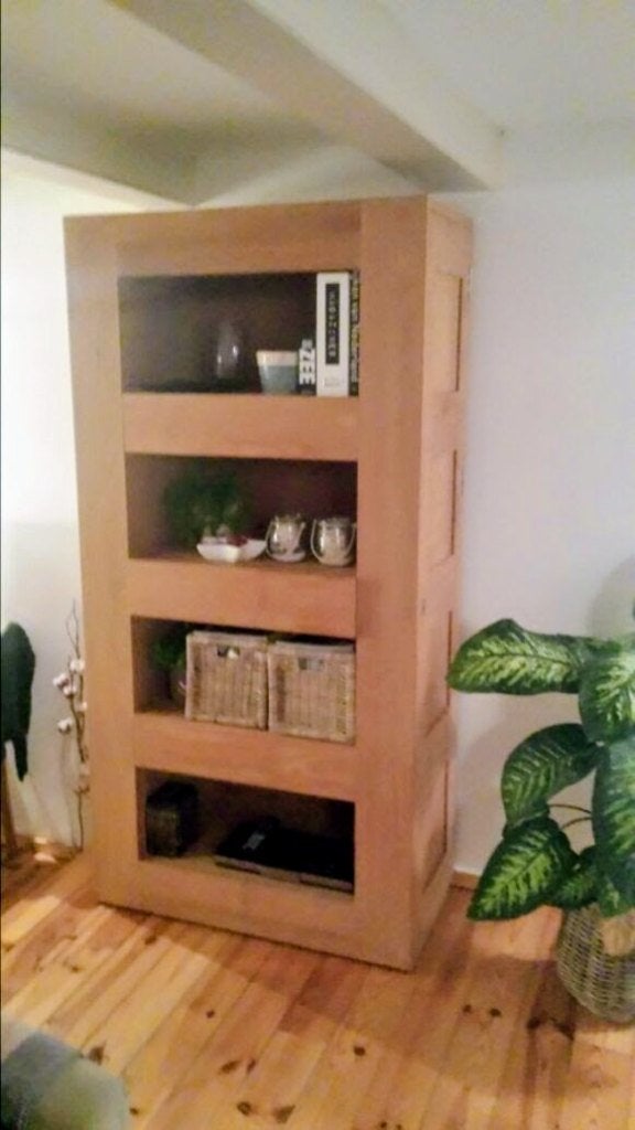 Massief houten kast, Huis en Inrichting, Kasten | Buffetkasten, Ophalen, Gebruikt, 200 cm of meer, Eikenhout