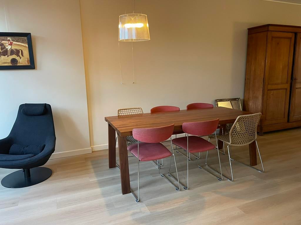 Montis doble notenhouten tafel, Huis en Inrichting, Tafels | Eettafels, Zo goed als nieuw, 50 tot 100 cm, 200 cm of meer, Rechthoekig