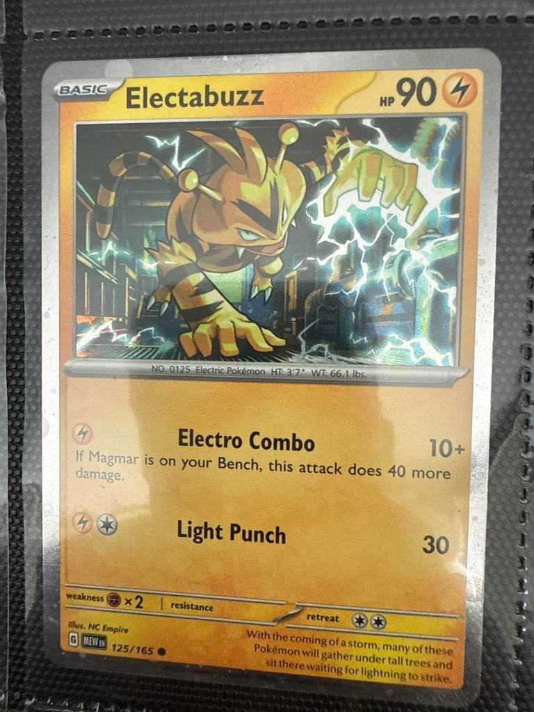 Pokémon Kaart Electabuzz 125/165 (Foil), Ophalen of Verzenden, Zo goed als nieuw, Losse kaart, Foil