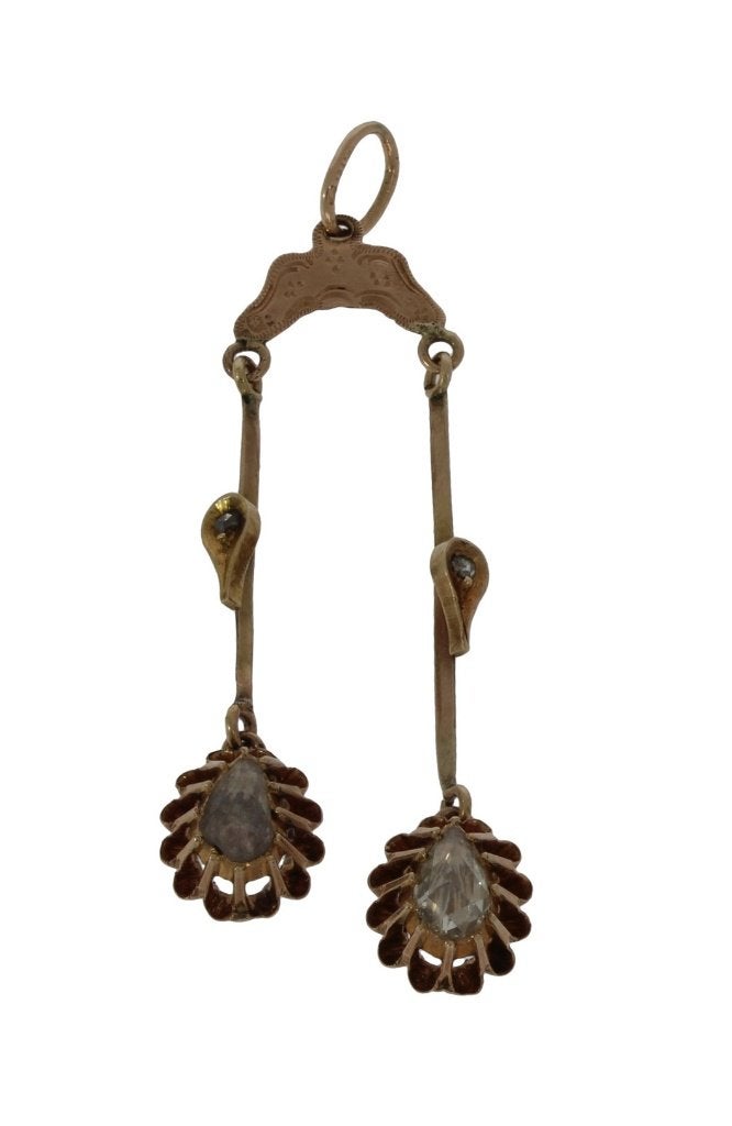 Diamanten antieke fraaie 14k gouden ketting hanger dames, Verzenden, Goud, Hanger, Met edelsteen