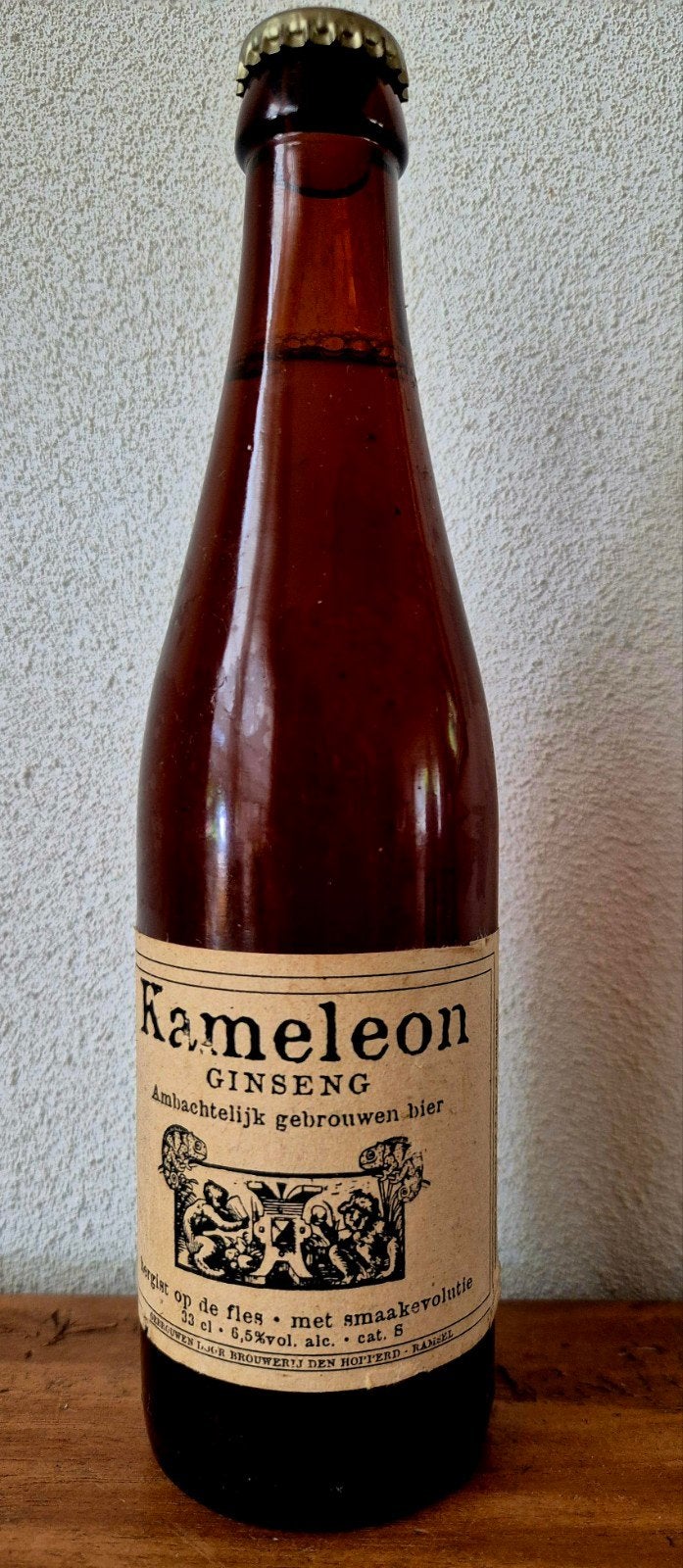1996 fles KAMELEON ginseng bier br. Den Hopperd RAMSEL., Verzamelen, Biermerken, Zo goed als nieuw, Flesje(s), Overige merken