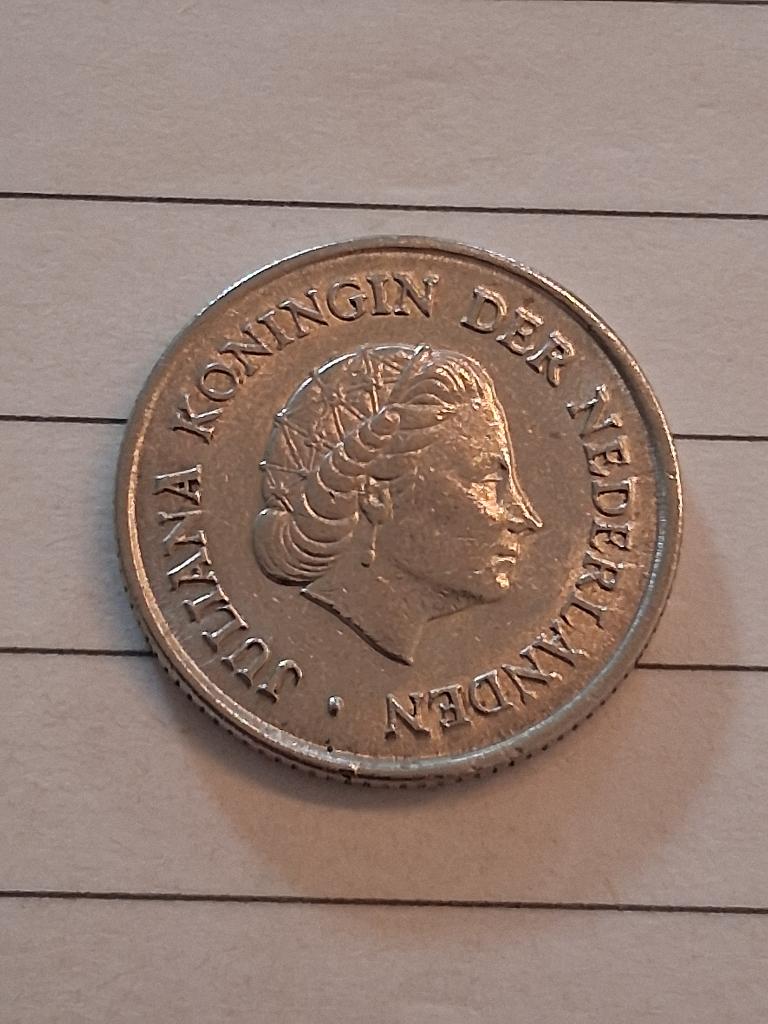 25 cent 1961 Nederland, Postzegels en Munten, Munten | Nederland, Ophalen of Verzenden, Koningin Juliana, 25 cent, Losse munt