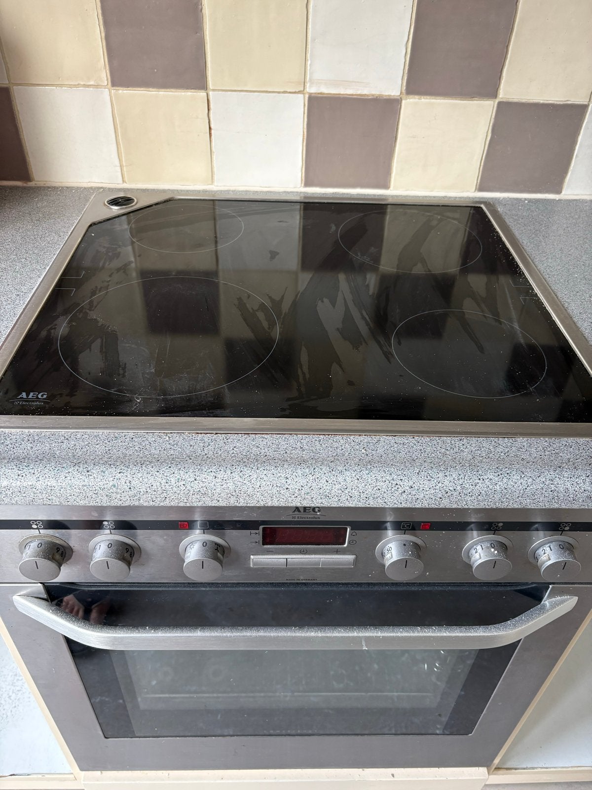 AEG Elektrisch Fornuis met Keramische Kookplaat (Perilex), Witgoed en Apparatuur, Ophalen, Gebruikt, 60 cm of meer, 4 kookzones