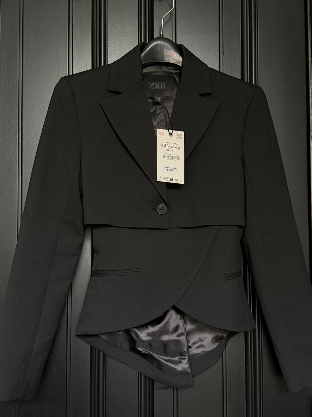 Zara zwarte asymmetrische blazer in smokingstijl., Kleding | Dames, Zwart, Nieuw, Ophalen of Verzenden, Jasje