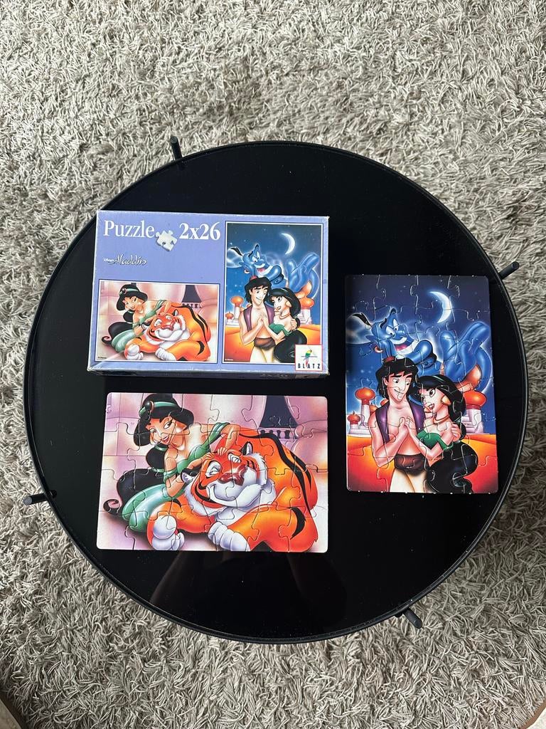 Puzzel Disney Aladdin 2x26 stukjes, Ophalen of Verzenden, 10 tot 50 stukjes, Gebruikt, 6 maanden tot 2 jaar