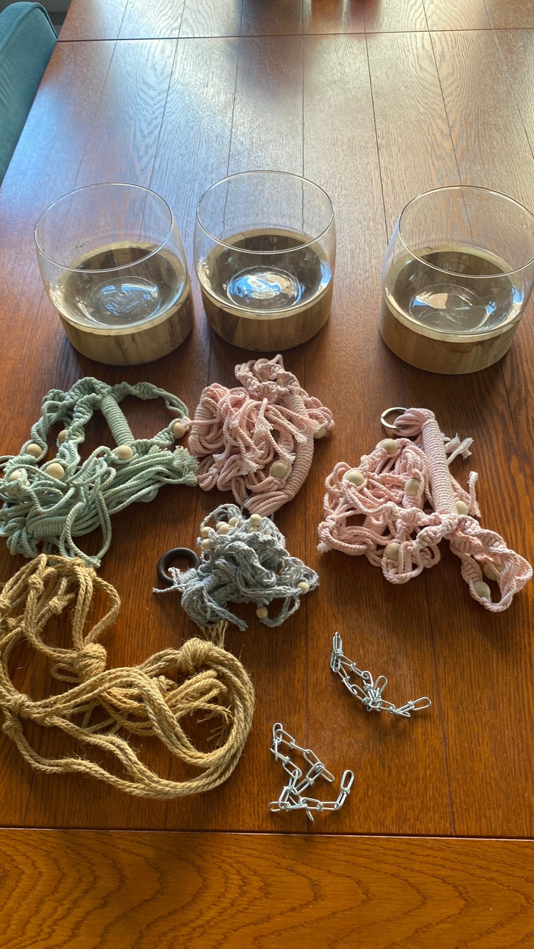 Macrame hanger met pot, Ophalen, Zo goed als nieuw