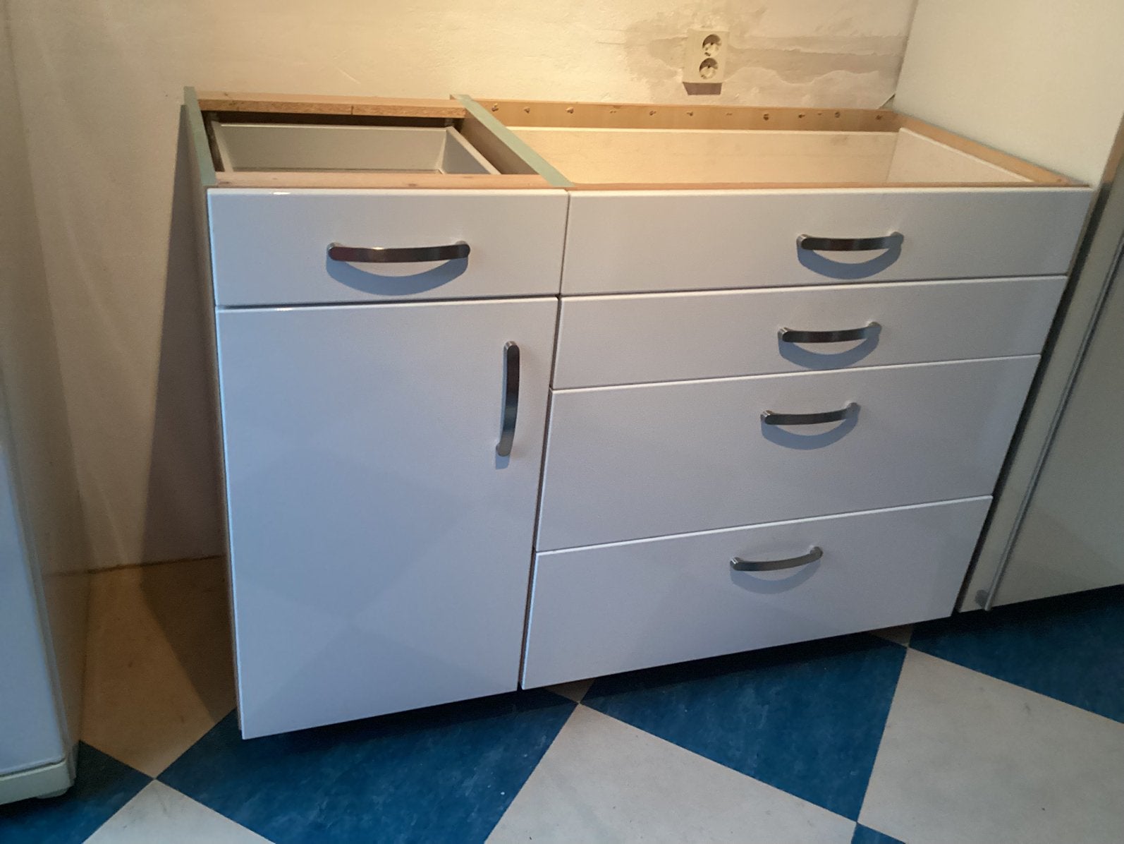 Keukenelement, Ophalen, 100 tot 150 cm, Wit, Zo goed als nieuw