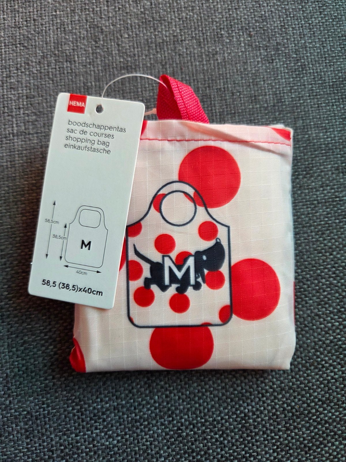 Hema boodschappentas Takkie rood met witte stippen M, Ophalen of Verzenden, Nieuw, Rood, Shopper