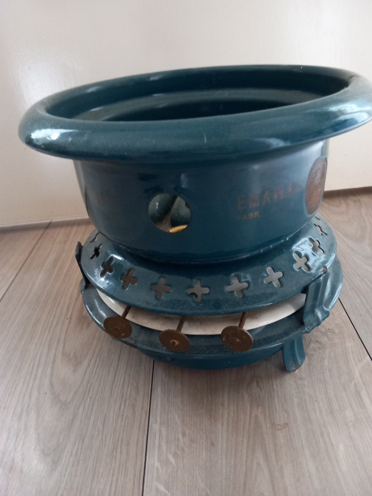 Vintage geëmailleerde petroleumstel, Antiek en Kunst, Antiek | Emaille, Ophalen