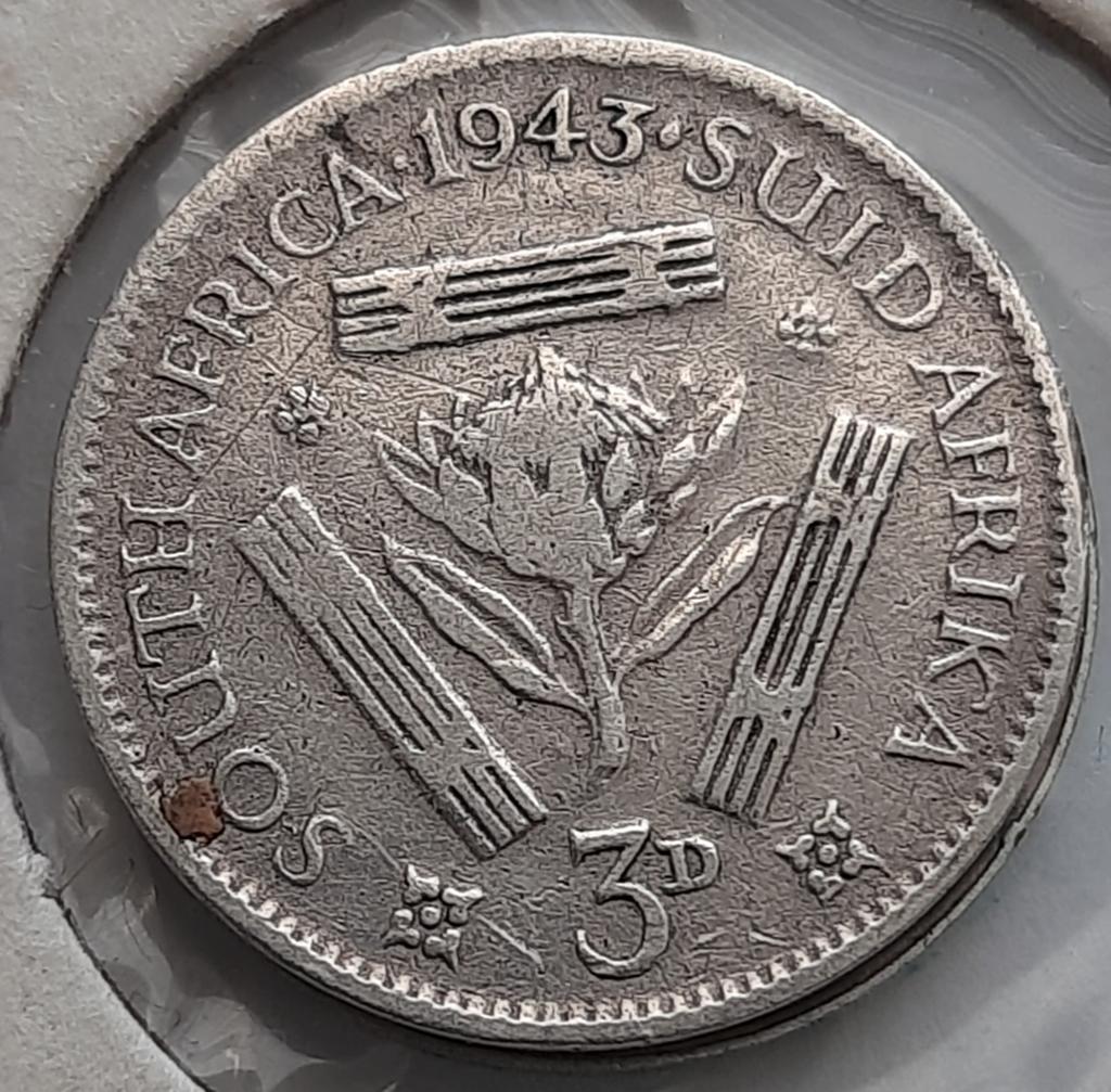 Zuid-Afrika 3 pence 1943 (Zilver), Ophalen of Verzenden, Zuid-Afrika, Losse munt, Zilver