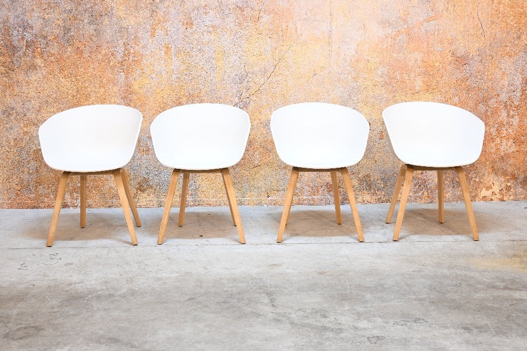 ZGANieuw 4 witte HAY AA C22 design stoelen, Hay, Overige materialen, Zo goed als nieuw, Vier