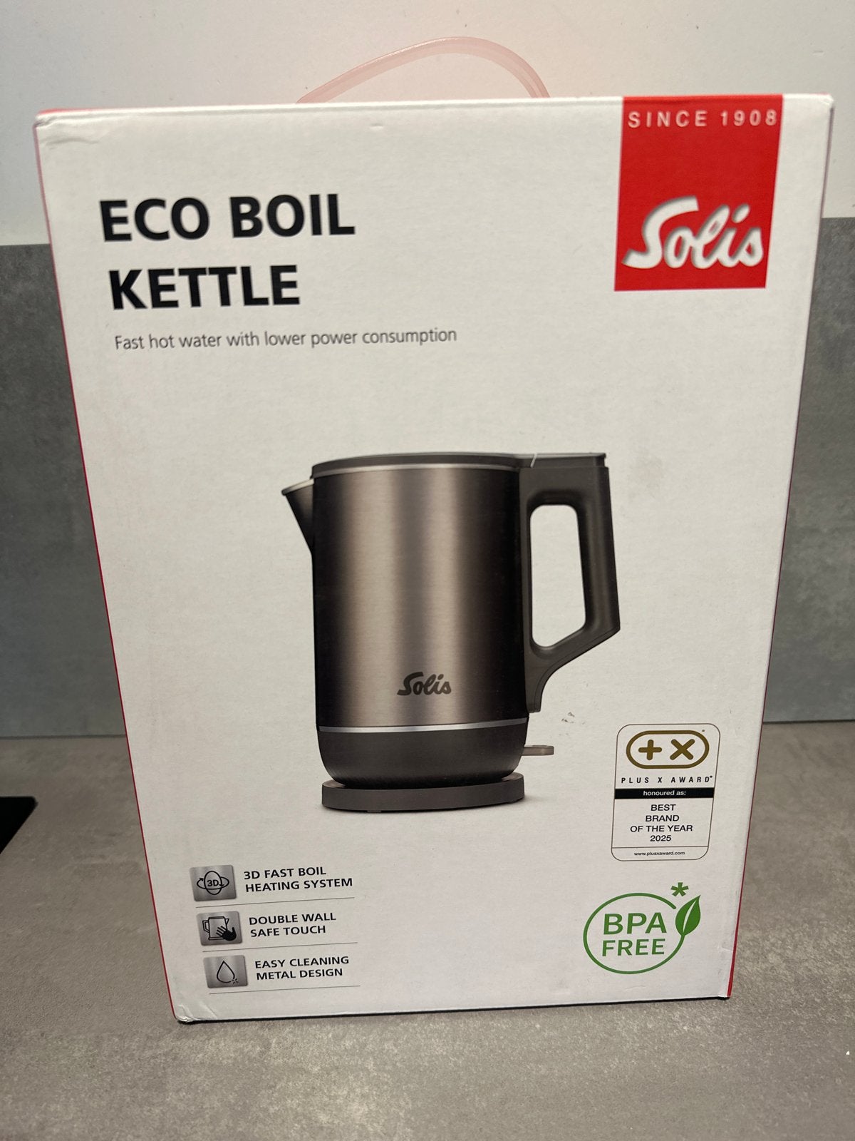 Solis Eco Boil Waterkoker - Snel en Energiezuinig Nieuw, 1 tot 2 liter, Ophalen, Nieuw, Rvs