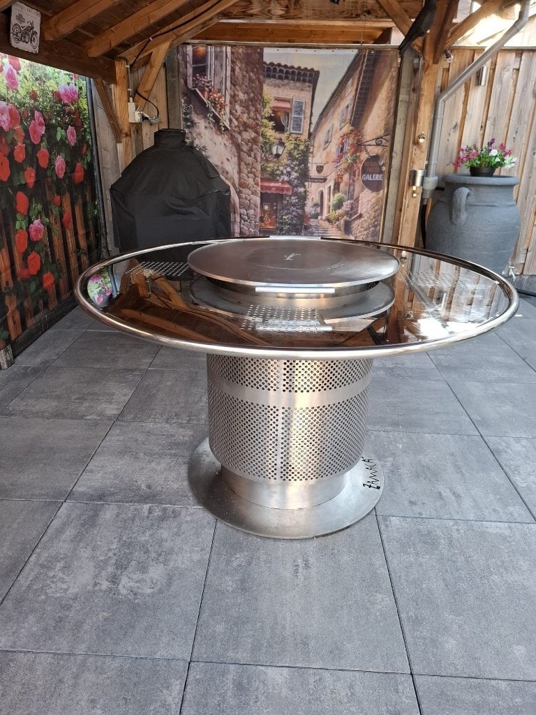 BBQ Grill Tafel Plancha - Buitenkeuken RVS Nieuw!!!!!!, Ophalen, Nieuw, Met accessoires