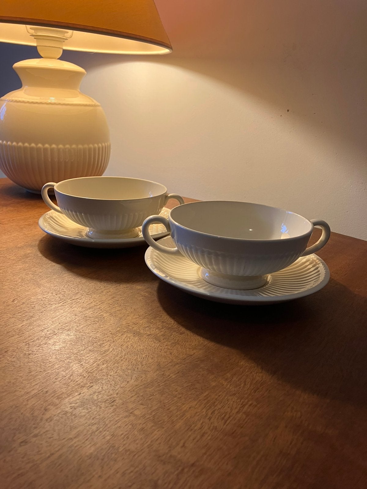 Wedgwood Edme 2 x soepkop & schotel perfect, Ophalen of Verzenden