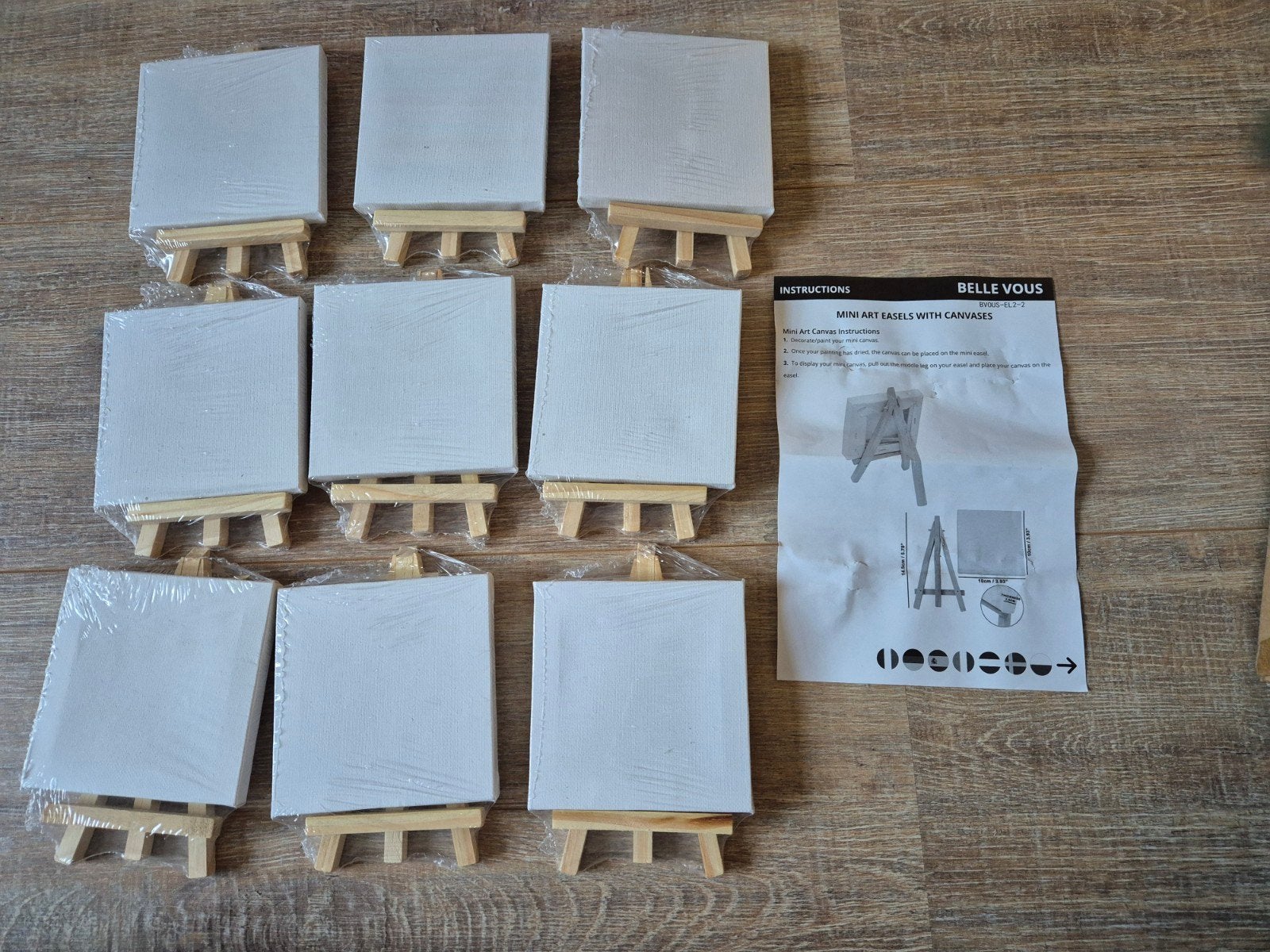 mini ezels met canvas 10x10cm, 9 stuks, Ophalen, Nieuw, Doek