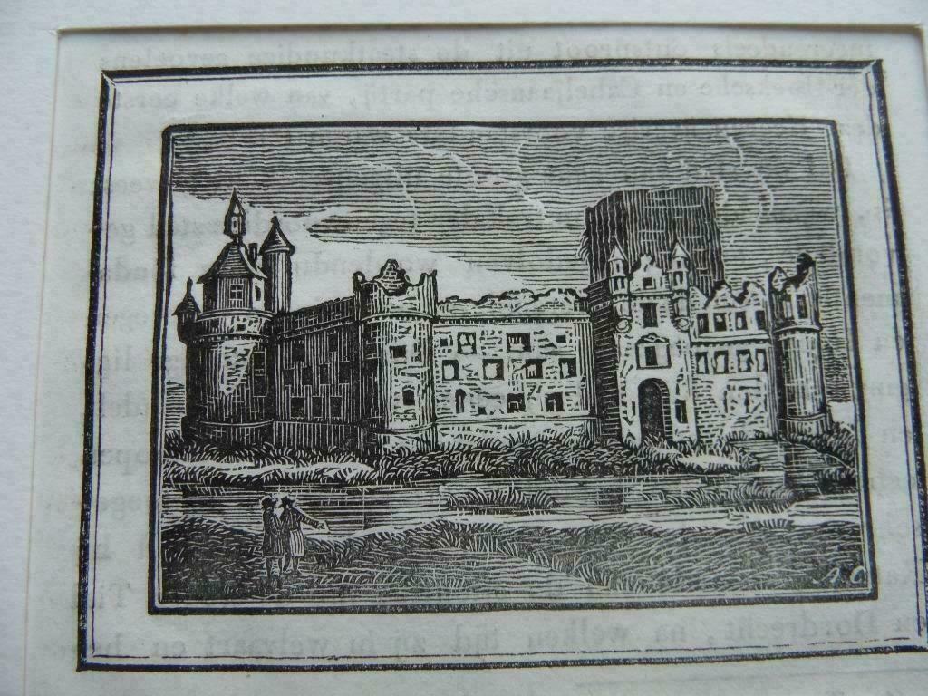 G 314 /Wijk bij Duurstede het Slot Houtgravure vrij zeldzaam, Antiek en Kunst, Ophalen of Verzenden