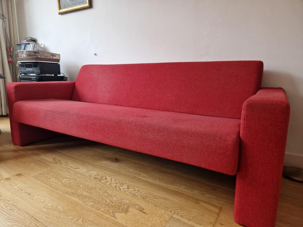 Rode design 3-zitsbank Gelderland, Huis en Inrichting, Banken | Bankstellen, Ophalen, Gebruikt, Driepersoons, 75 tot 100 cm