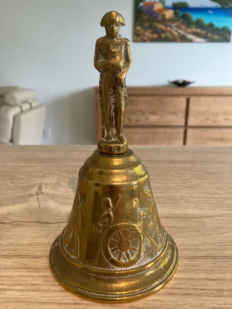 Antiek koperen Tafelbel met Napoleon, Ophalen of Verzenden, Koper