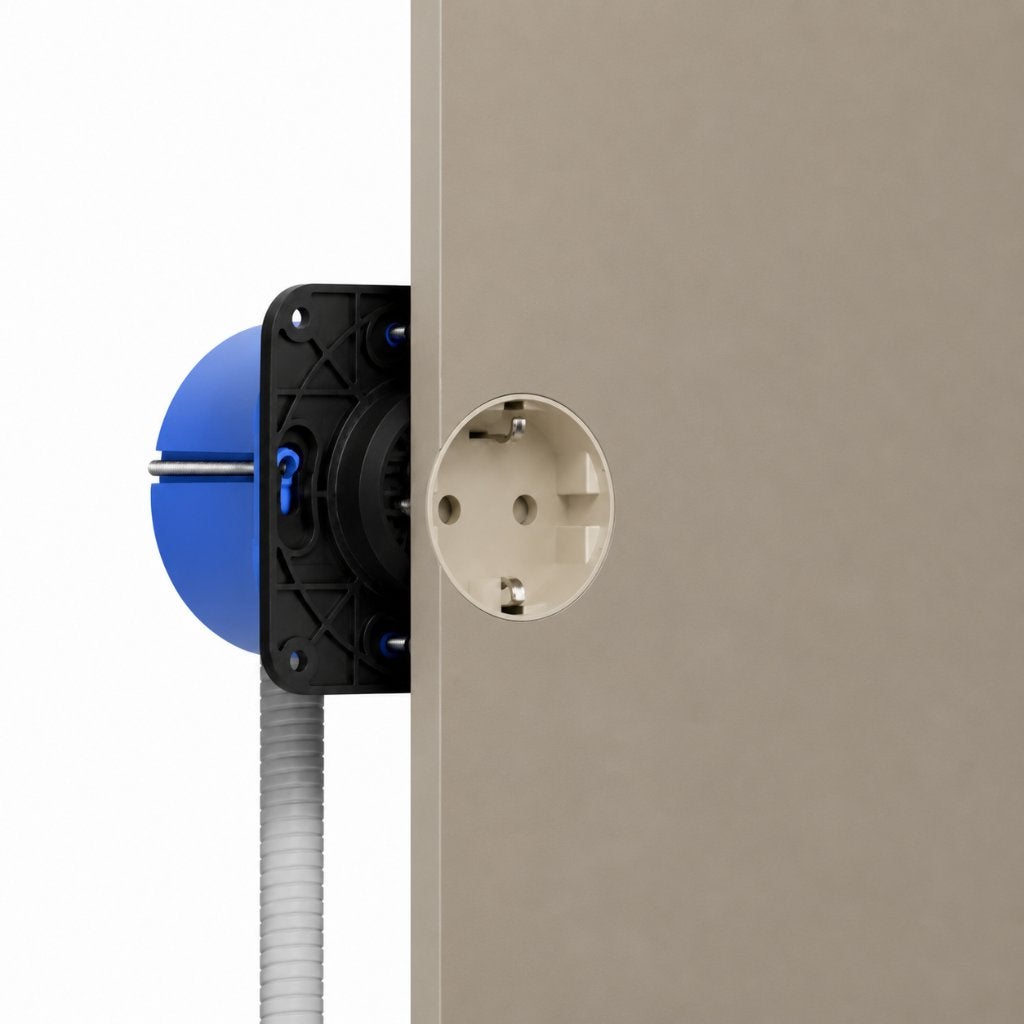 2x ROND 3.0 trimless Ø42 stopcontact crème  + 22 mm houder, Doe-het-zelf en Verbouw, Elektra en Kabels, Ophalen of Verzenden, Nieuw