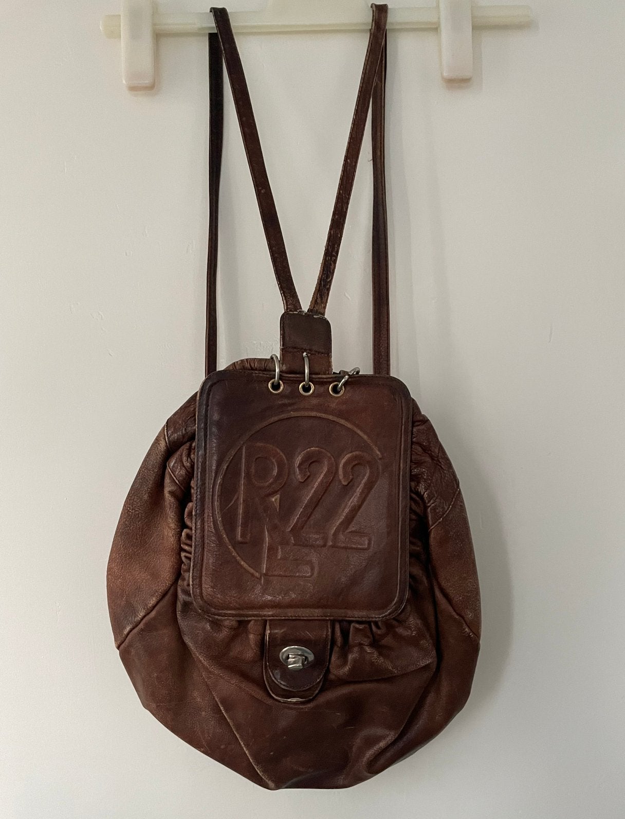 Bruine leren schoudertas vintage, Ophalen of Verzenden, Gebruikt, Leer