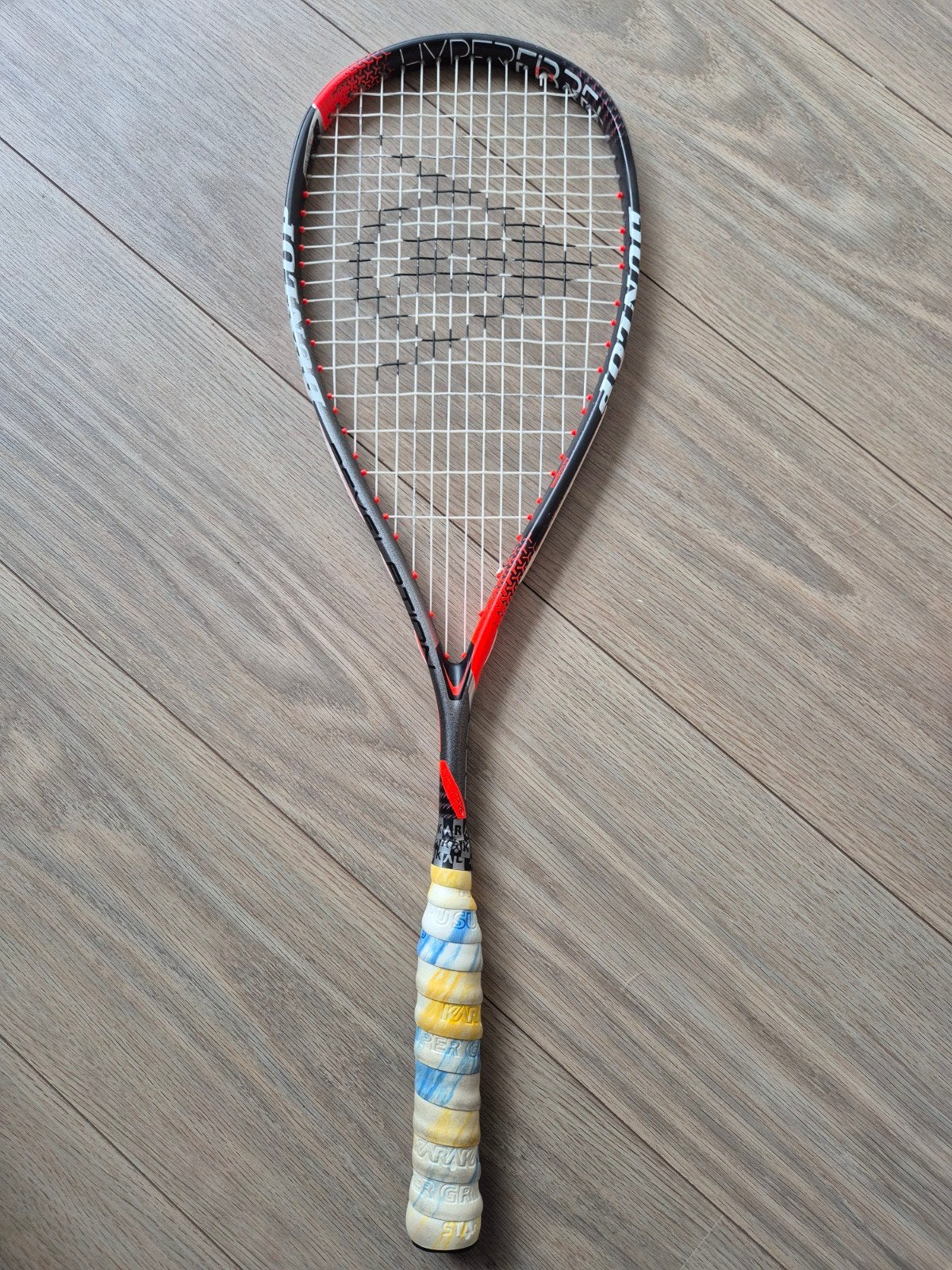 Dunlop Revelation Squash Racket Z.G.A.N. met Karakal grip, Ophalen of Verzenden, Zo goed als nieuw, Racket, Met hoes