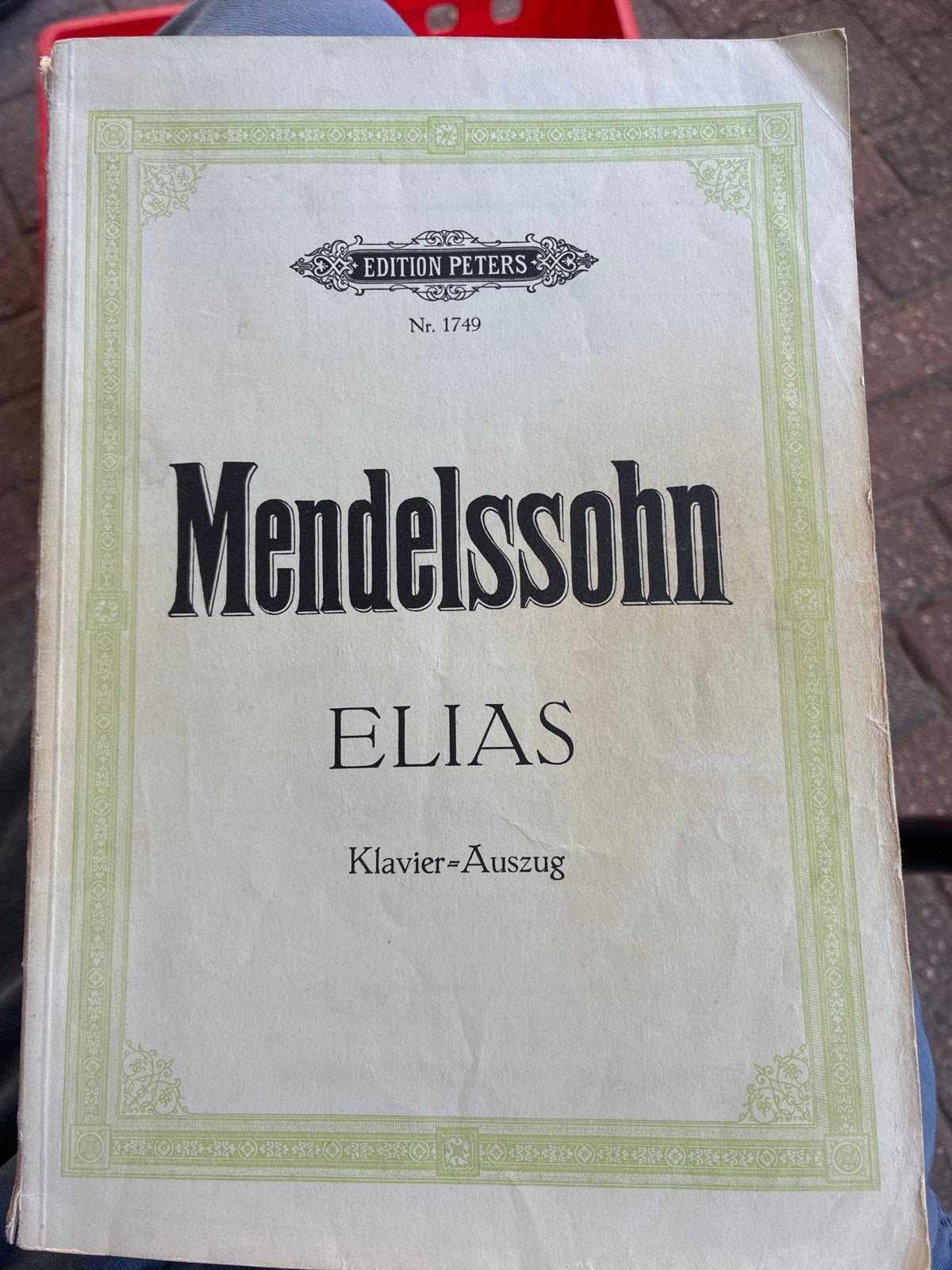 Mendelssohn Elias Klavier-Auszug - Edition Peters, Gebruikt, Klassiek, Ophalen of Verzenden, Artiest of Componist