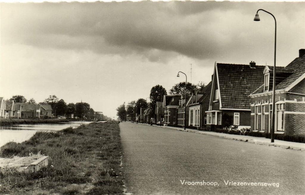 Vroomshoop, Vriezenveenseweg - brug - ongelopen, Verzenden, 1940 tot 1960, Ongelopen, Noord-Brabant