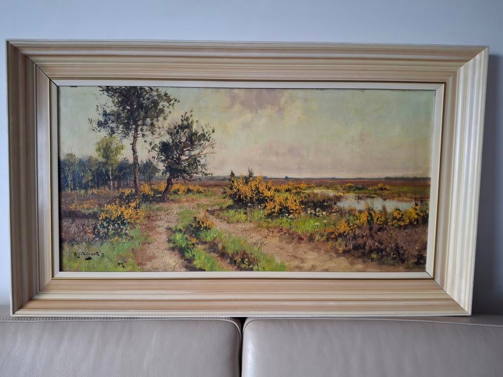 Weids vennenlandschap van A.J. Zwart, Antiek en Kunst, Kunst | Schilderijen | Klassiek, Ophalen of Verzenden
