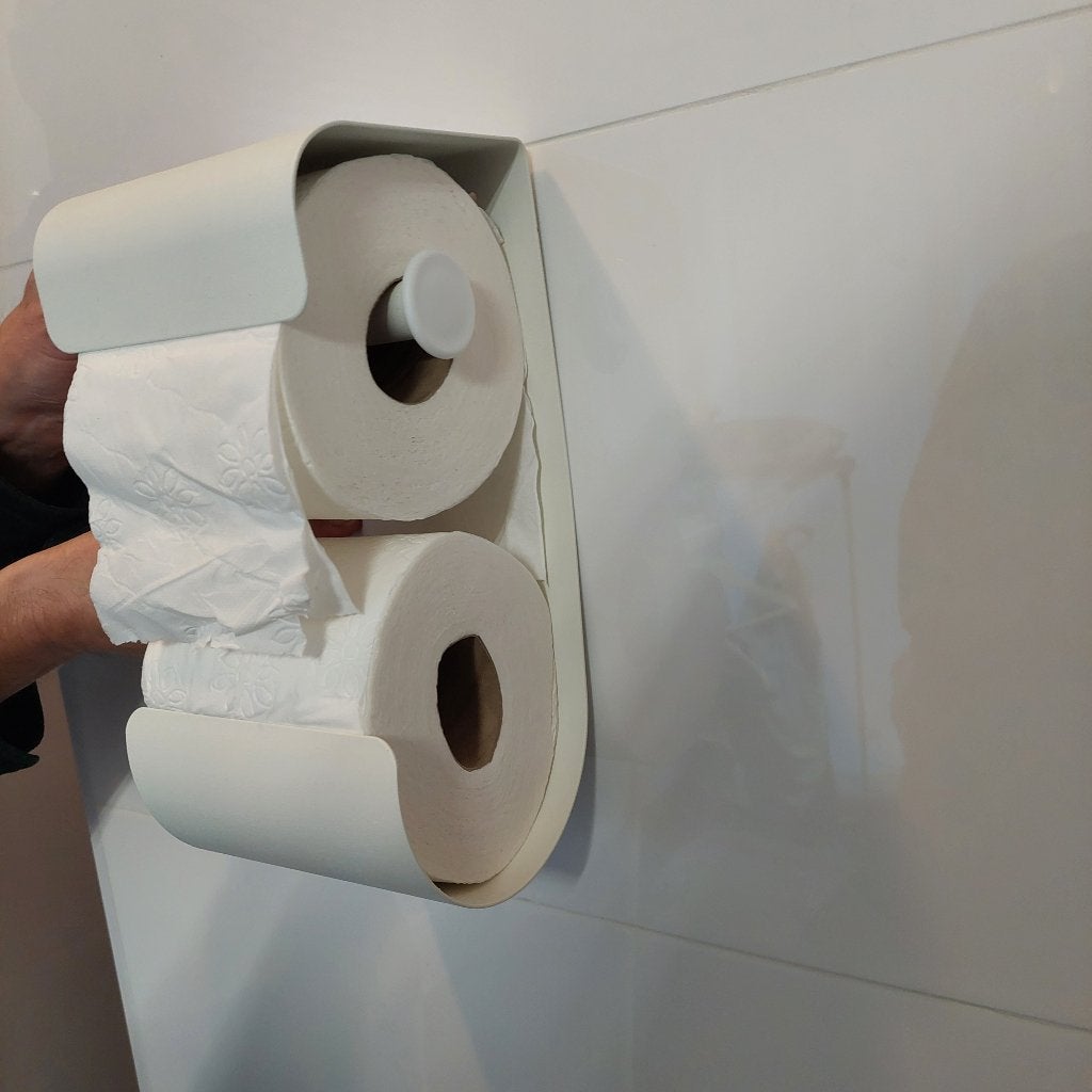 R.V.S. Toiletrol-en reserve rolhouder wit, Toilet-accessoire, Ophalen of Verzenden, Zo goed als nieuw, Wit