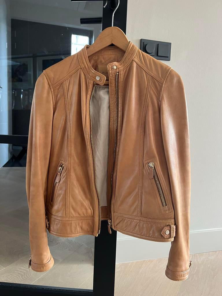 Massimo Dutti Leren Jas - Stijlvol en Tijdloos, Ophalen of Verzenden, Zo goed als nieuw, Maat 36 (S), Bruin