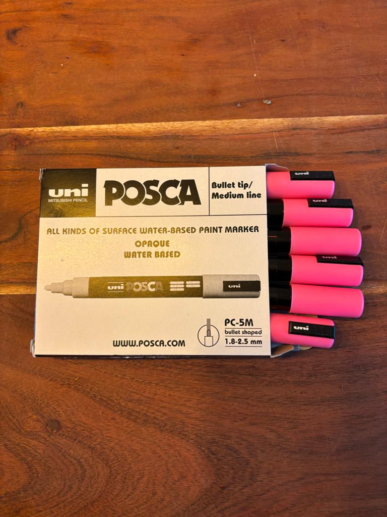 Posca whiteboard stiften, 6 stuks, roze kleur, Hobby en Vrije tijd, Tekenen, Nieuw, Potlood of Stift, Ophalen of Verzenden