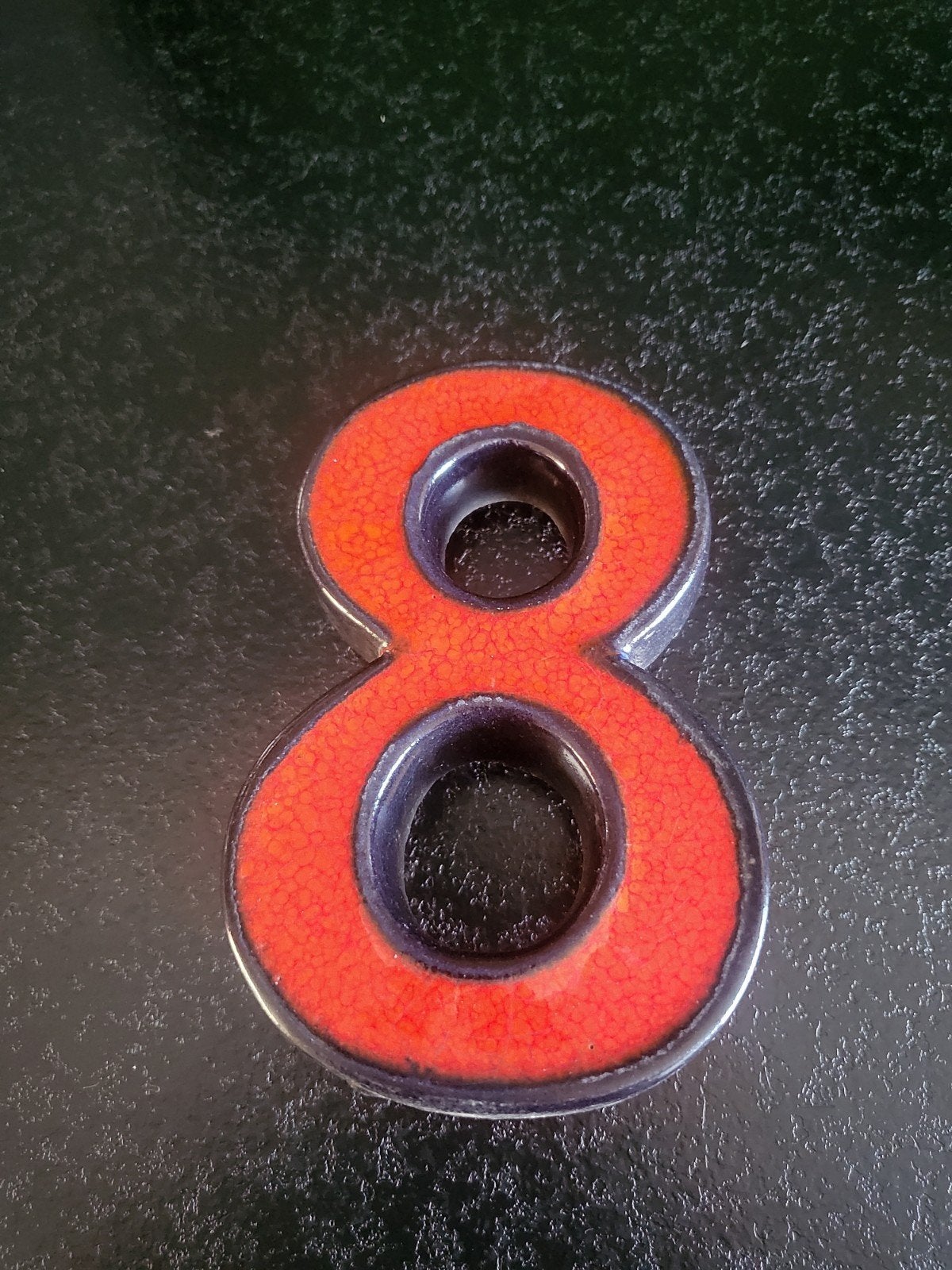 Vintage Huisnummer 1 en 8 - Rood Emaille, Ophalen of Verzenden