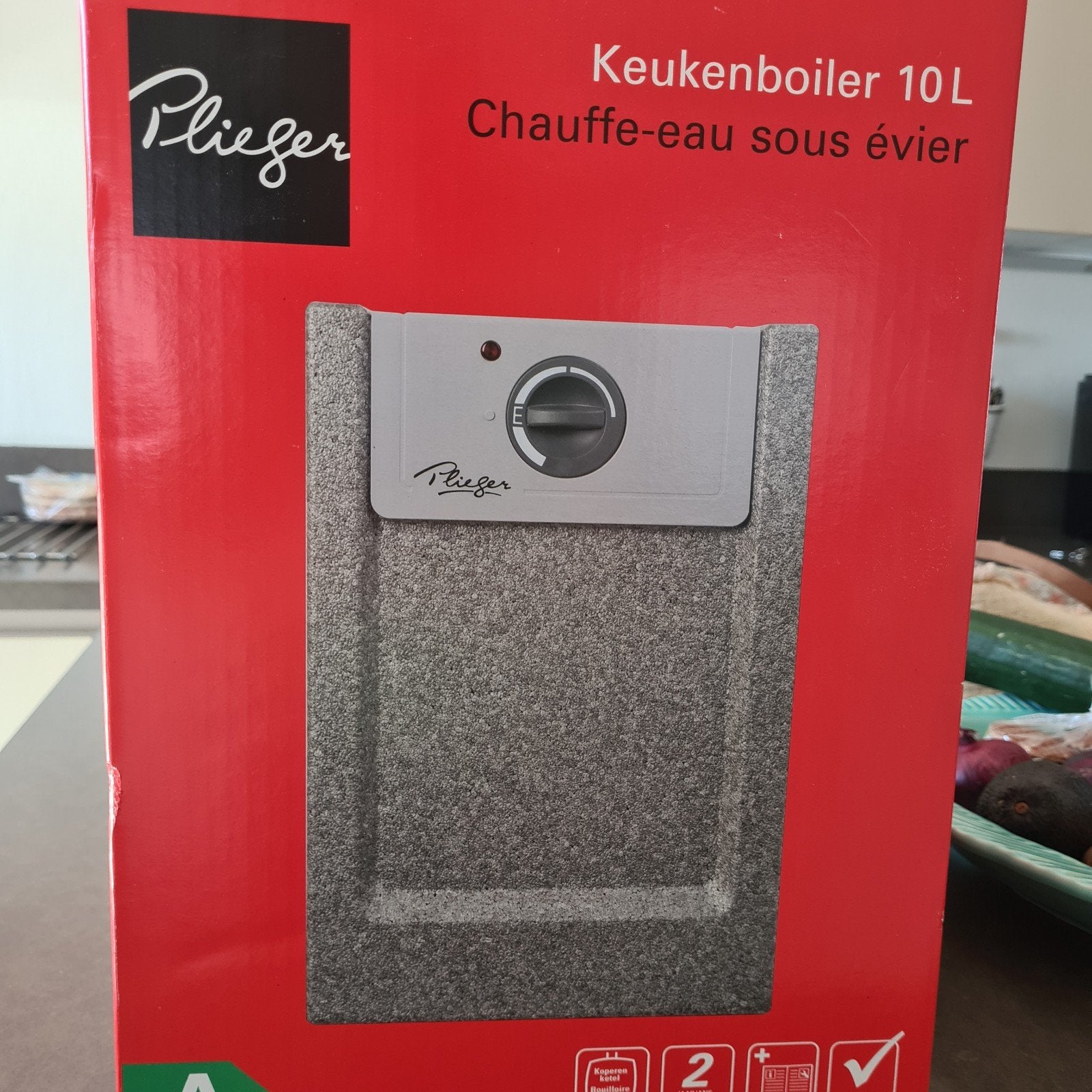 Plieger Keukenboiler 10L met aansluitset, Doe-het-zelf en Verbouw, Geisers en Boilers, Ophalen, Aardgas, Nieuw, Boiler